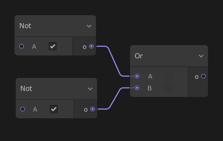 Two inputs connected to a central "Nor" operator, with the output flowing to the right.