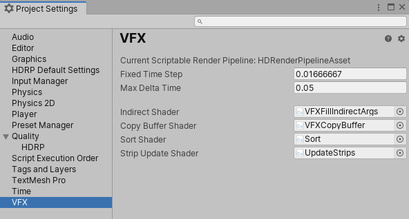 The blackboard of the visual effect graph