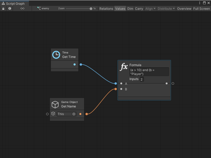 A formula that returns a Boolean based on the two specified conditions