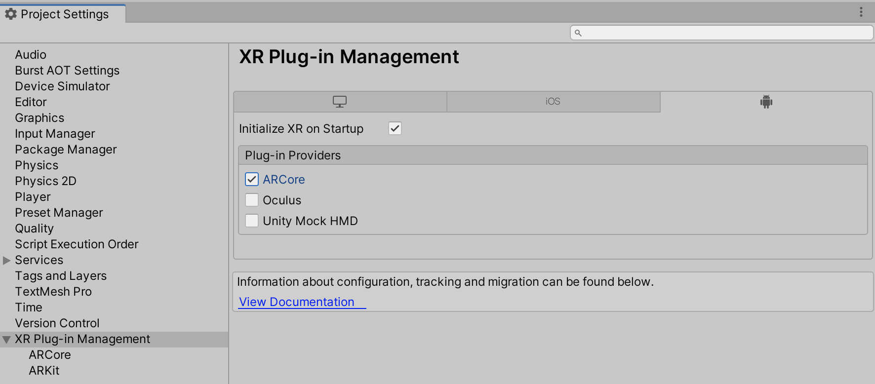 XR Plug-in Management