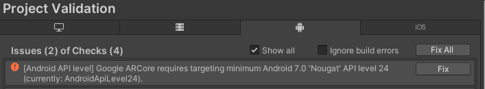 Android API level error