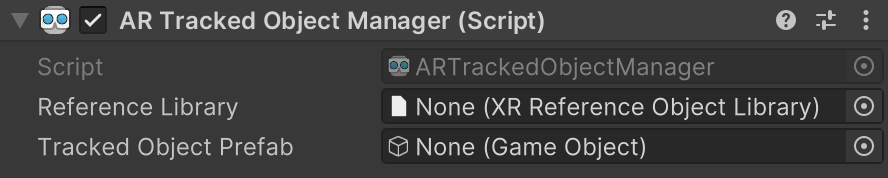 AR Tracked Object Manager component