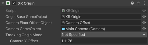 XR Origin component