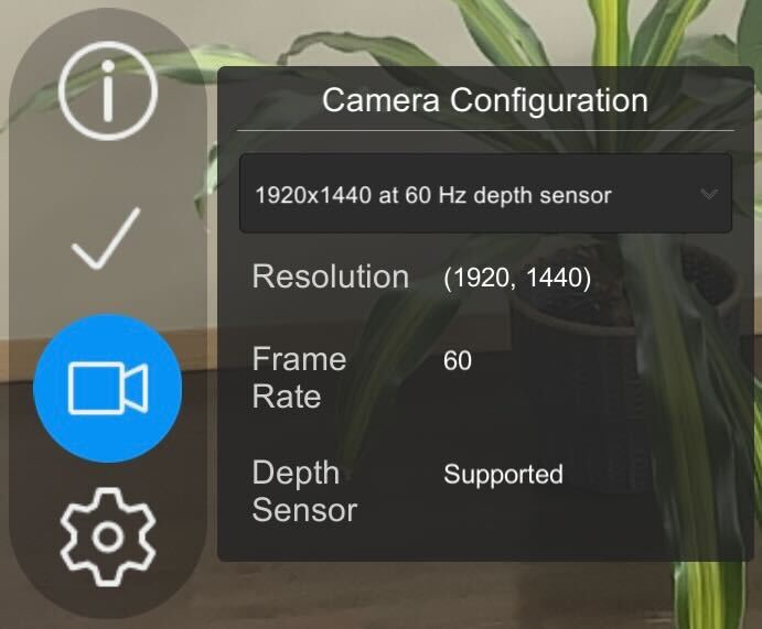 Camera Configuration tab