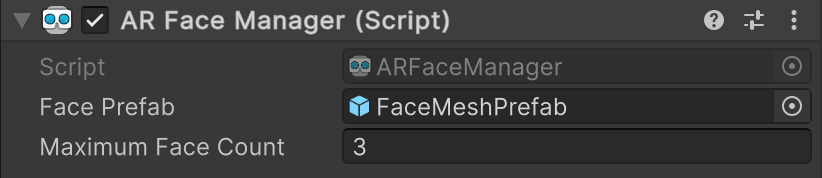 AR Face Manager component