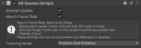 AR Session component