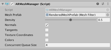 AR Mesh Manager component