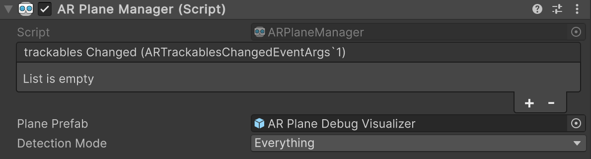 AR Plane Manager component