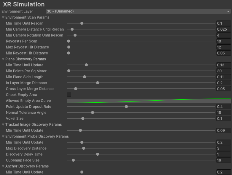 XR Simulation project settings