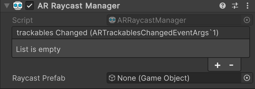 AR Raycast Manager component