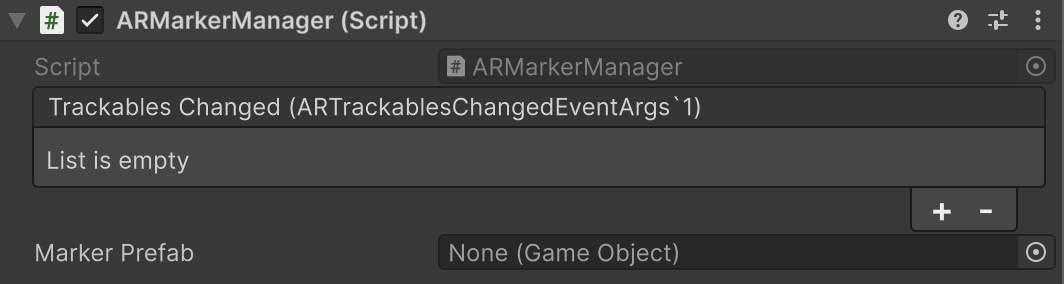 AR Marker Manager component