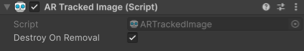 AR Tracked Object component in the Inspector.
