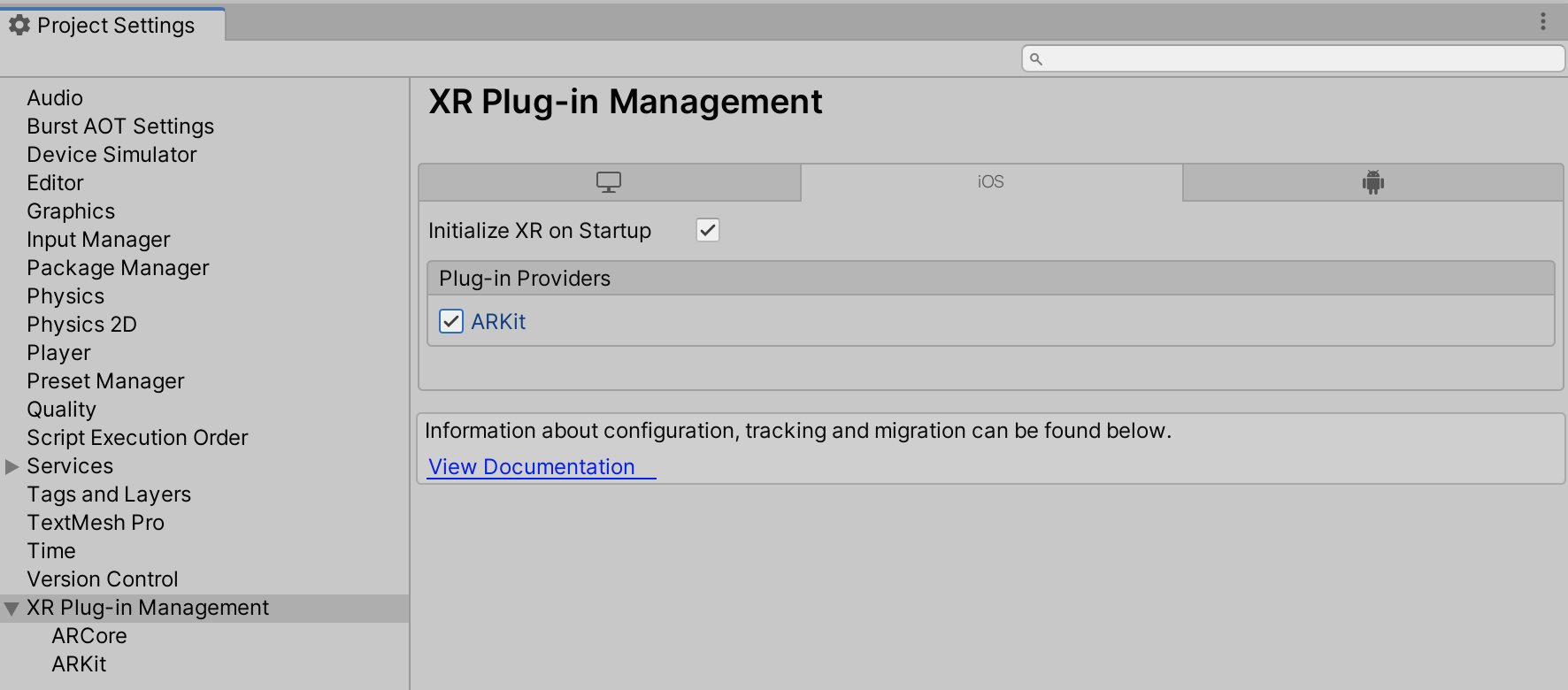 XR Plug-in Management