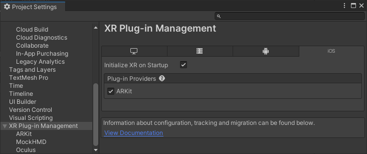 XR Plug-in Management