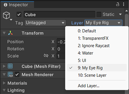 Assign object to eye rig.