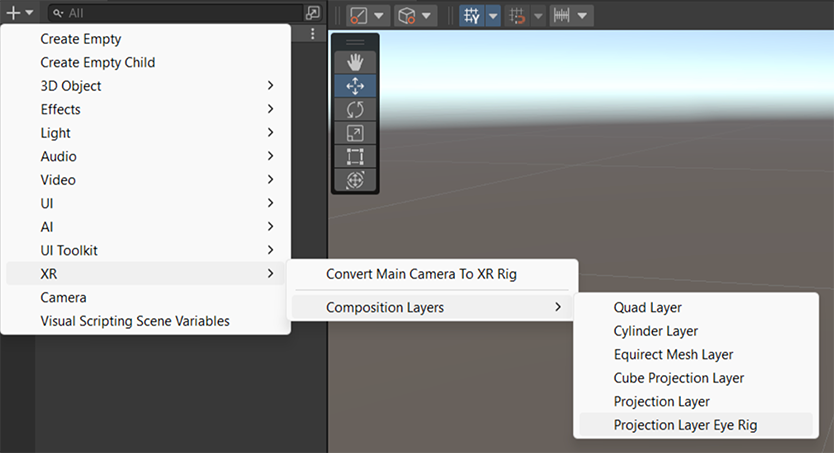 CompositionLayer Dropdown Menu.