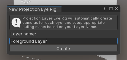 New Projection Eye Rig in the Inspector.