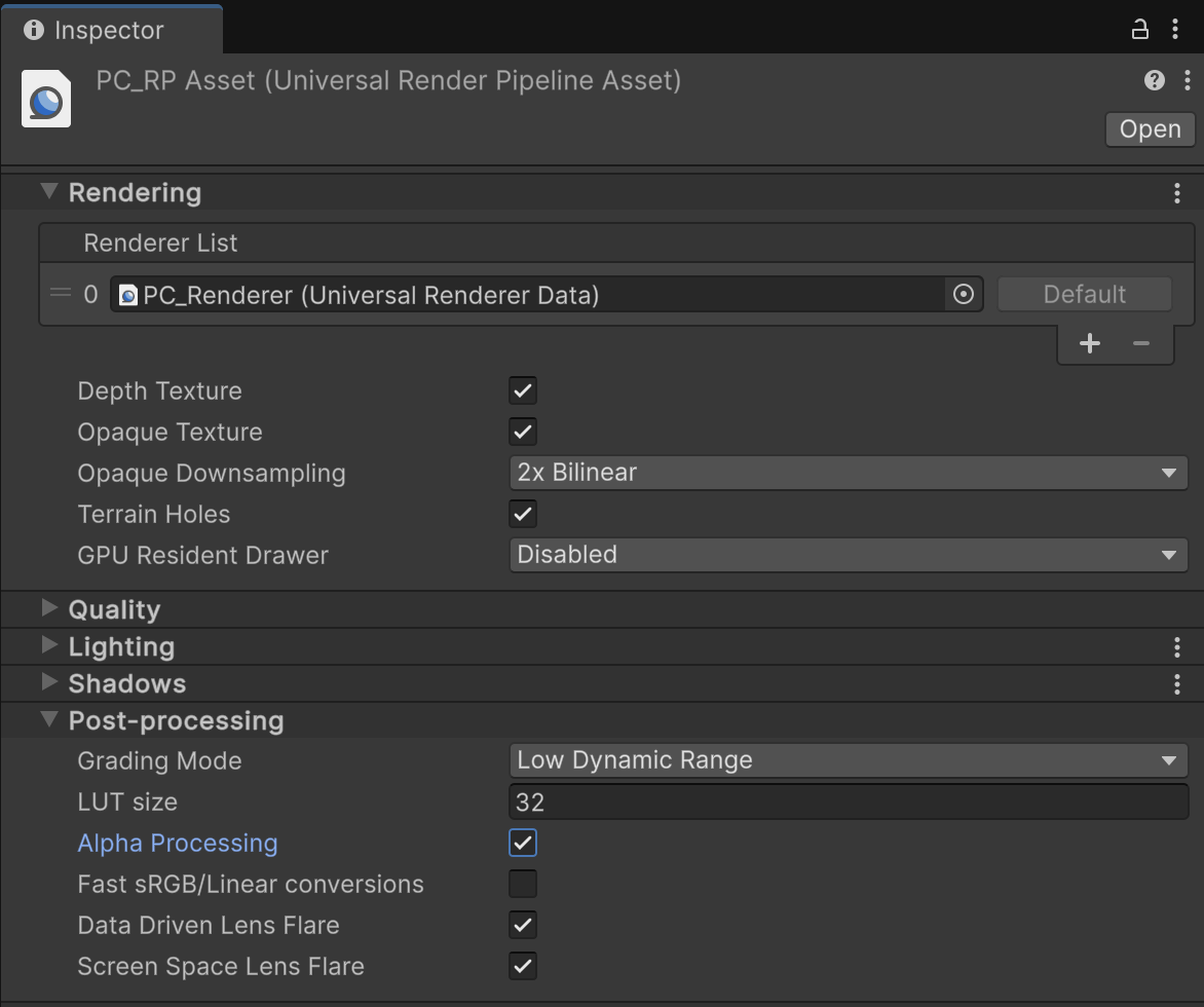Alpha Processing Enabled