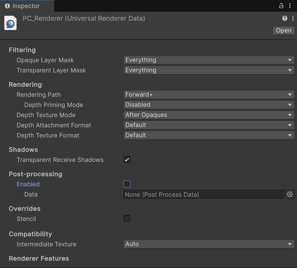 Post-processing disabled
