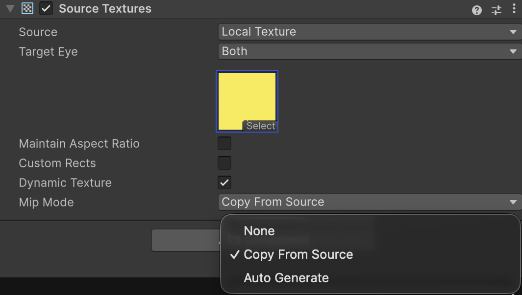 The Mip Mode dropdown options.