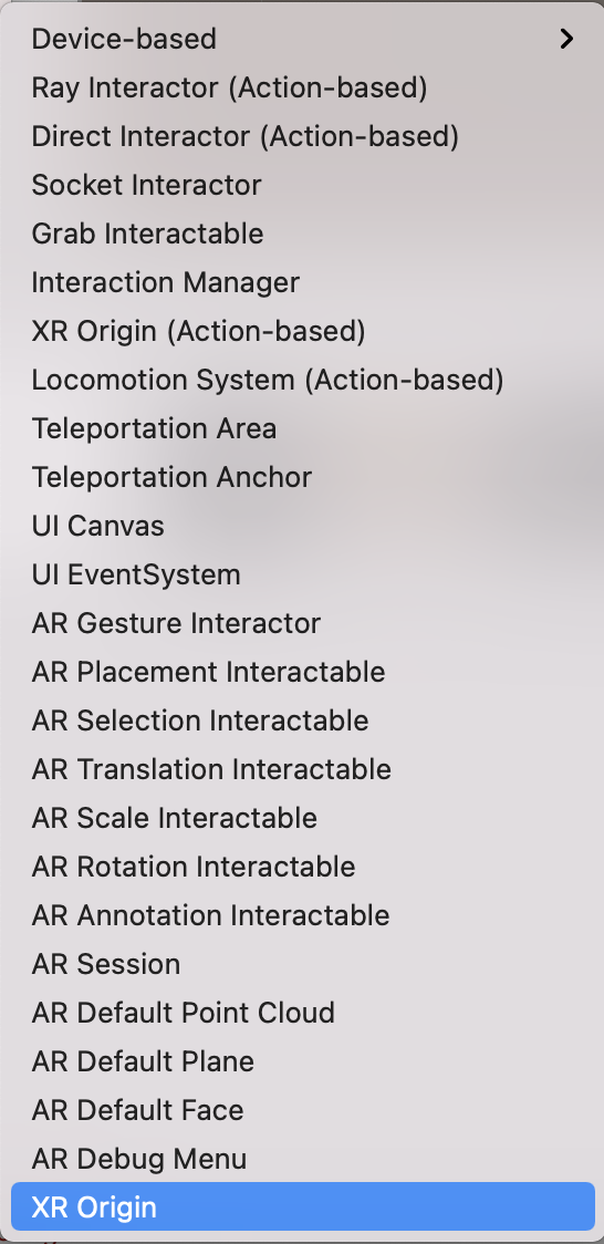 XR Submenu