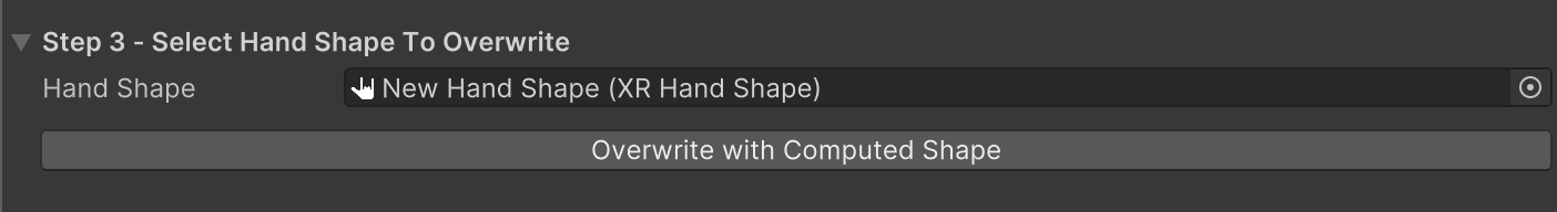 XR Hand Capture window - Save generated HandShape