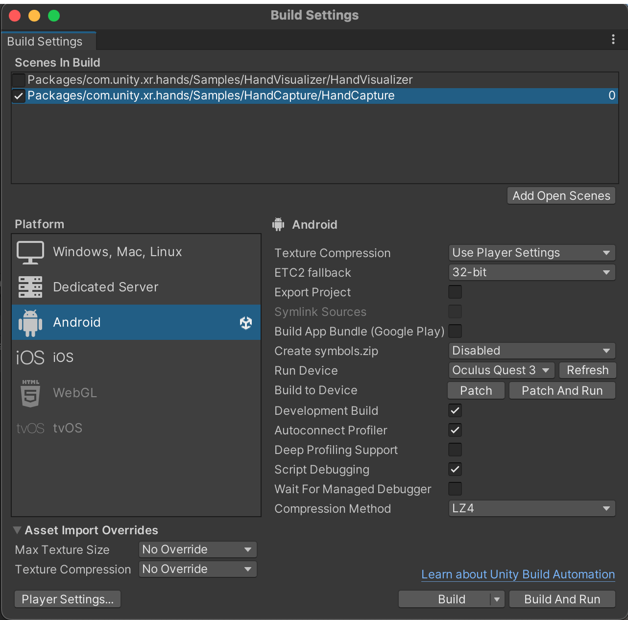 Build Settings configs