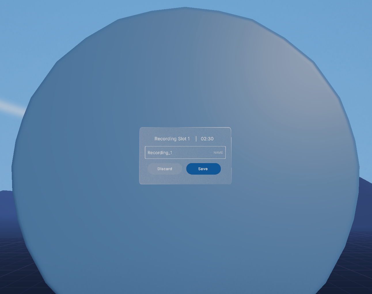 Stop Recording Panel UI
