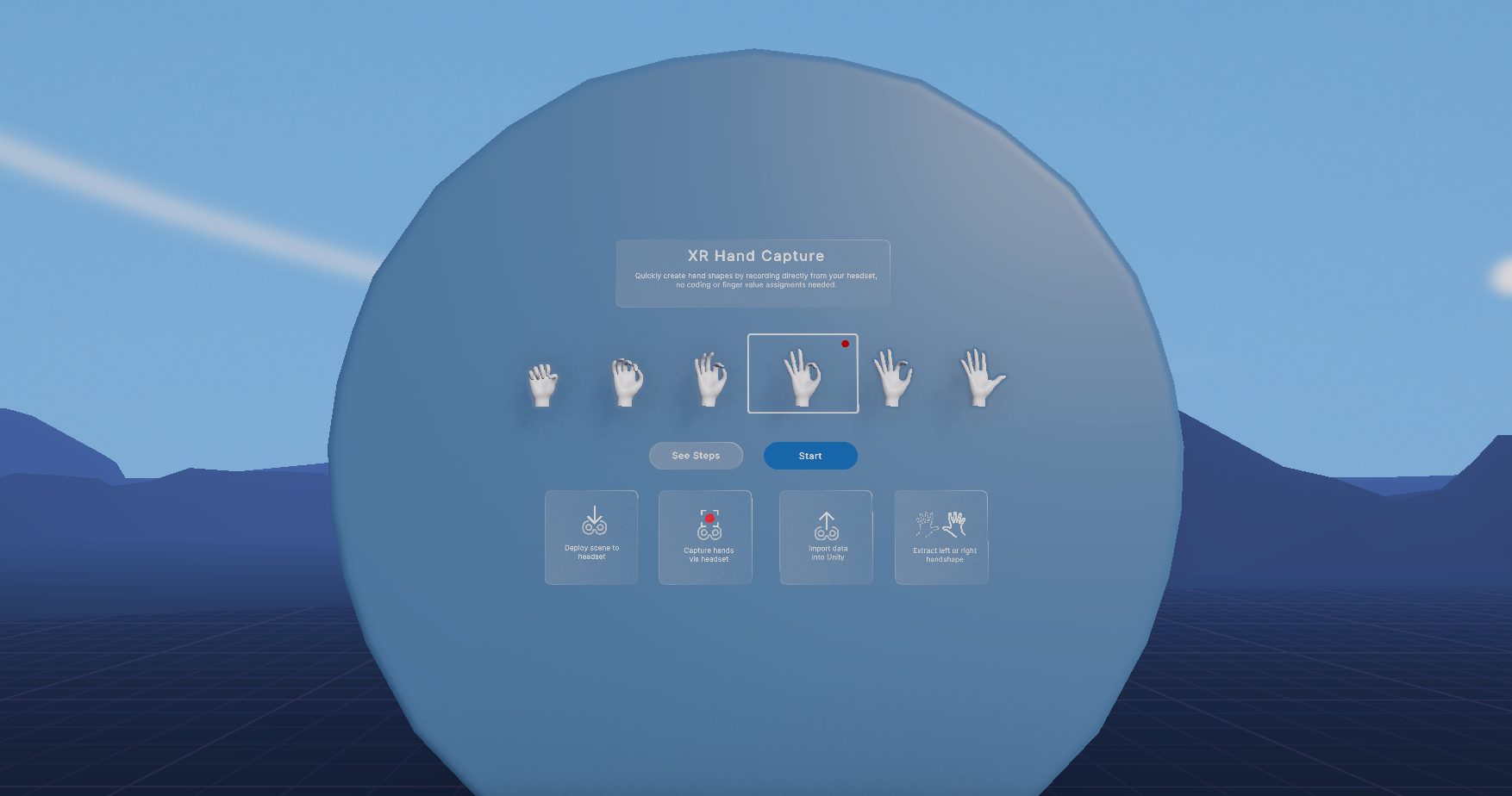 XR Hand Capture feature visual