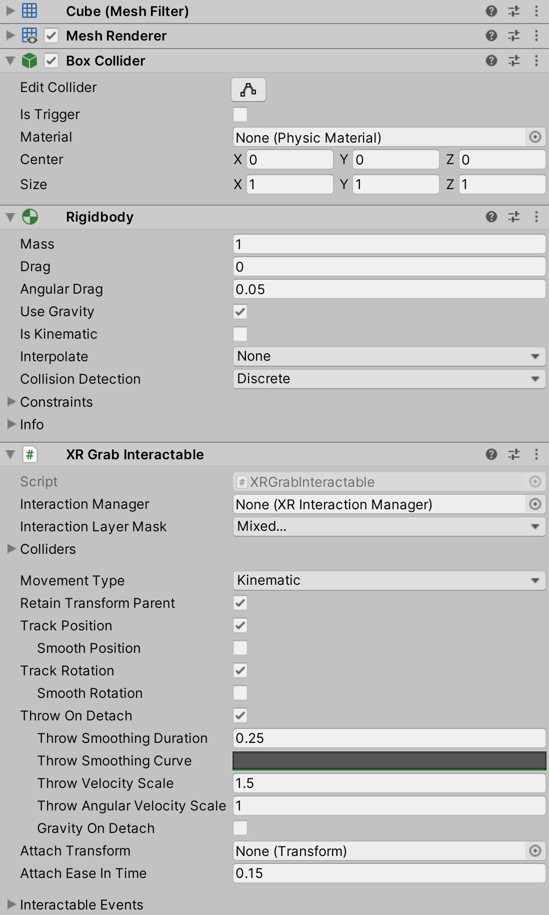 interactable setup