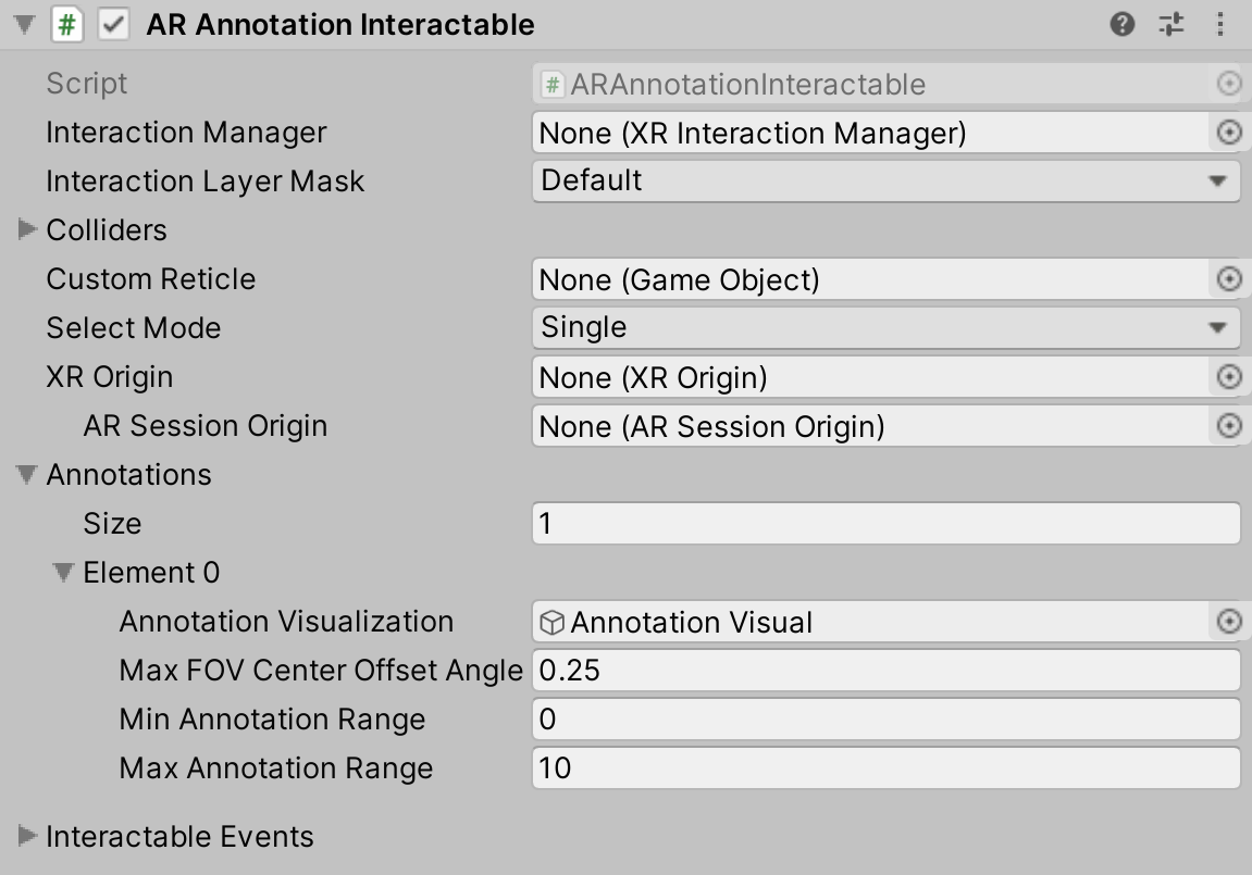 ARAnnotationInteractable component