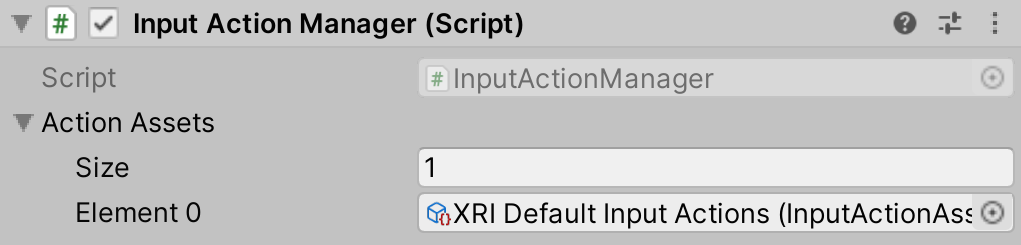 InputActionManager component