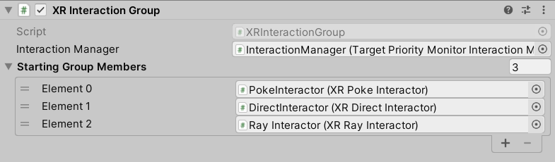 XRInteractionGroup component