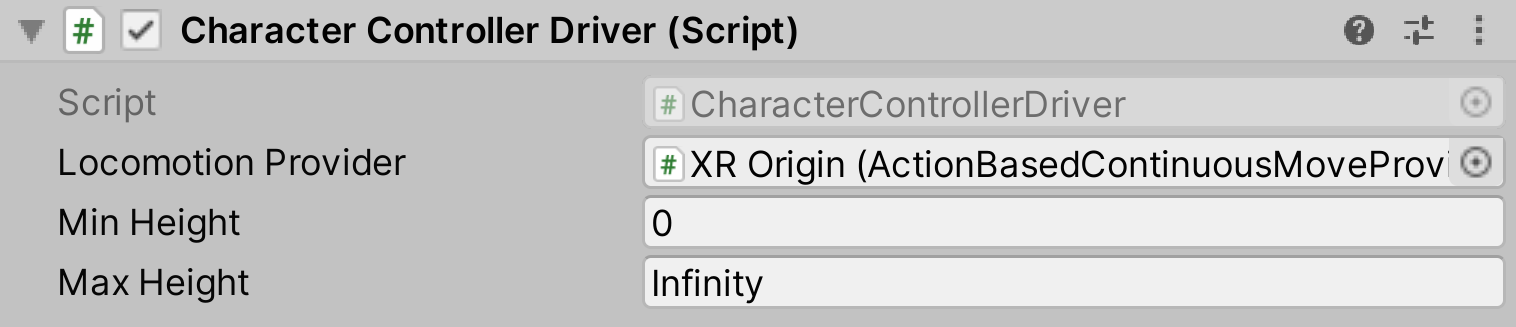 CharacterControllerDriver component