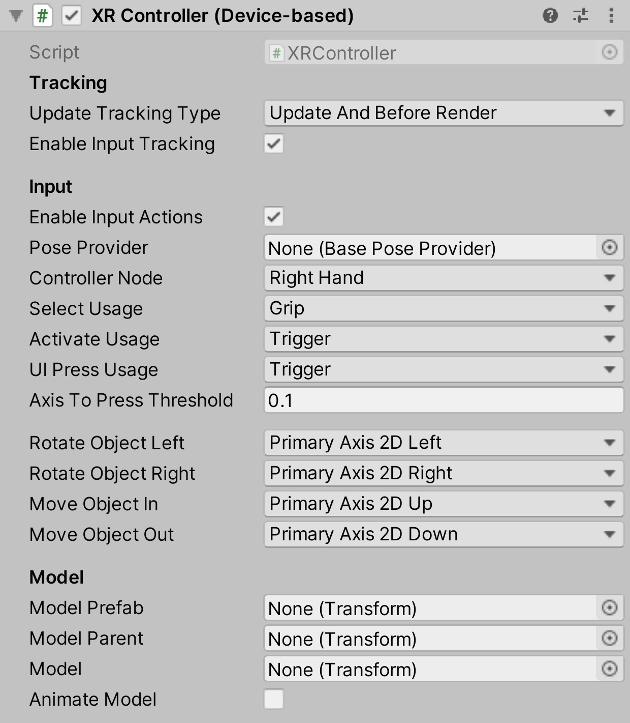 XRController component