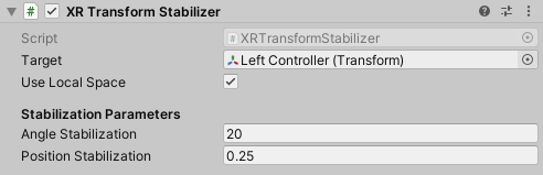 XRTransformStabilizer component