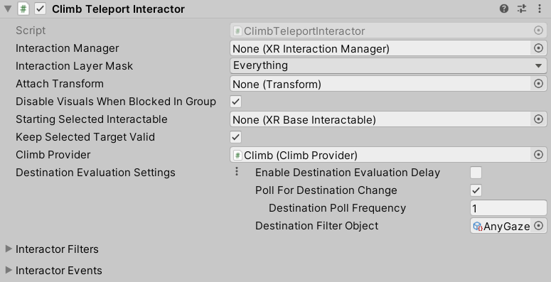 ClimbTeleportInteractor component