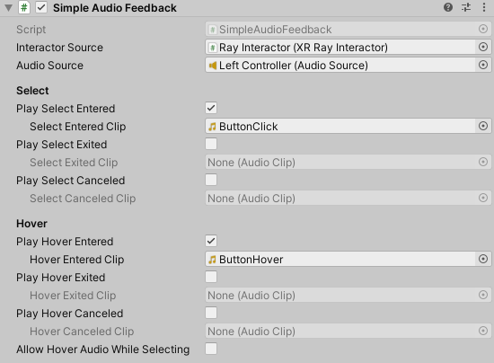 SimpleAudioFeedback component