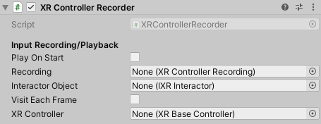 XRControllerRecorder component