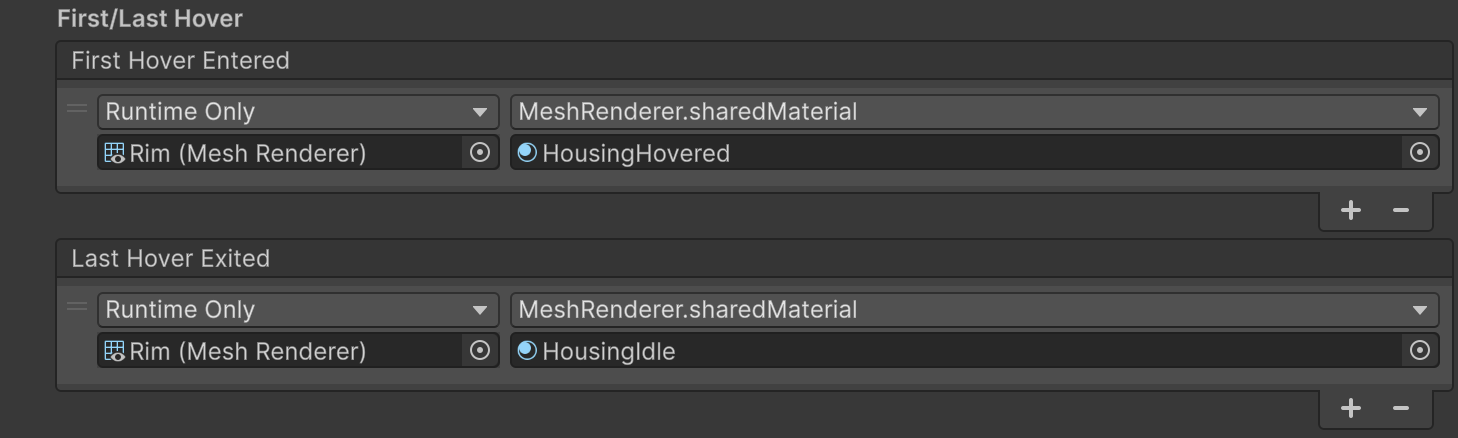 Poke interactable hover events