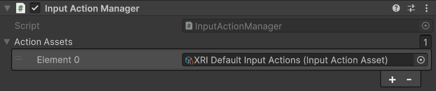 InputActionManager component
