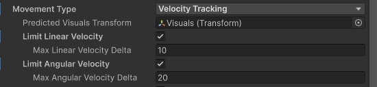 Velocity tracking options