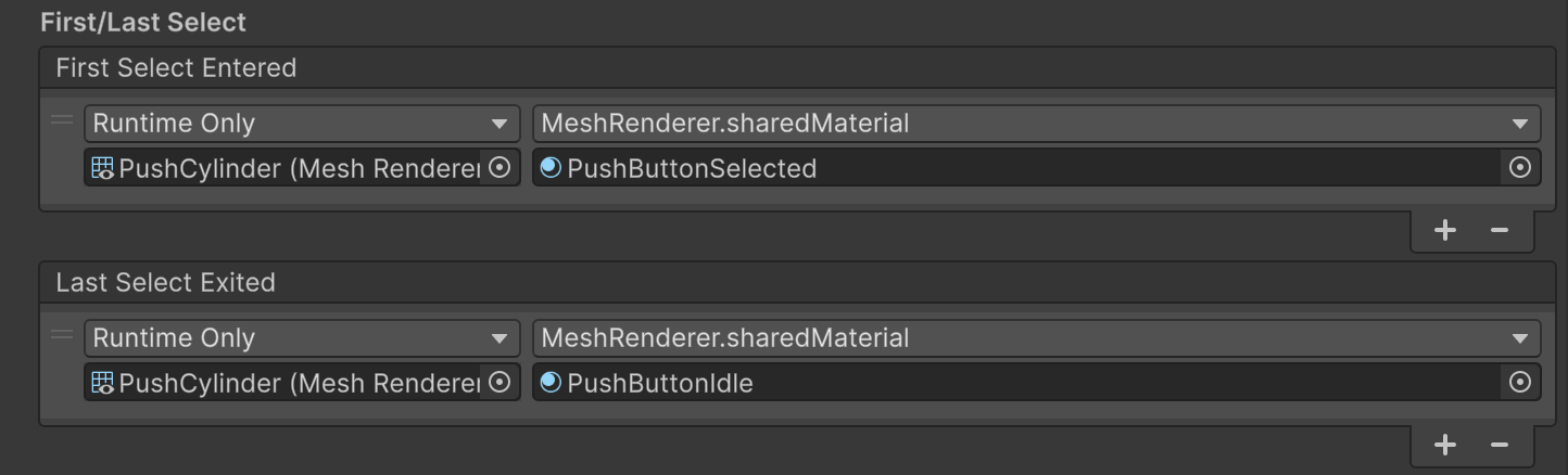 Poke interactable select events
