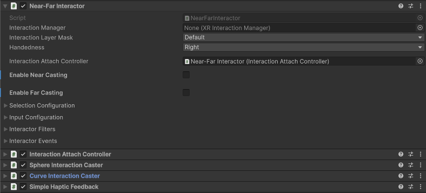 Near-far interactor properties