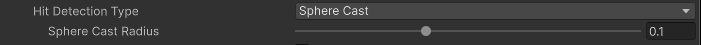 Sphere cast hit detection properties