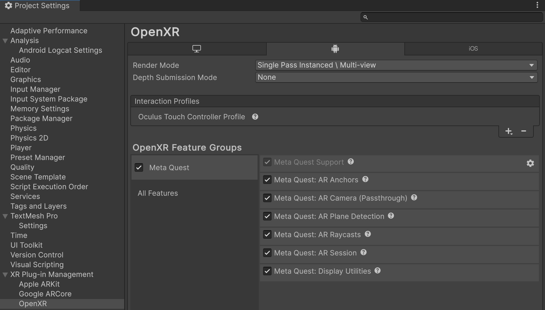 openxr features all