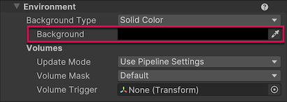 Open the camera background color picker in the Inspector window.