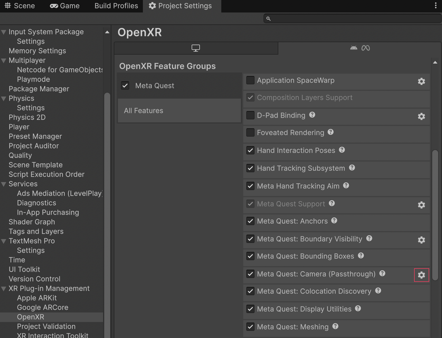 Camera Feature Settings