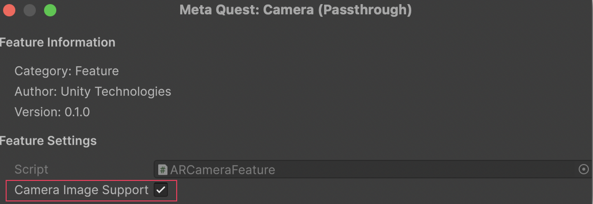 Camera Image Support