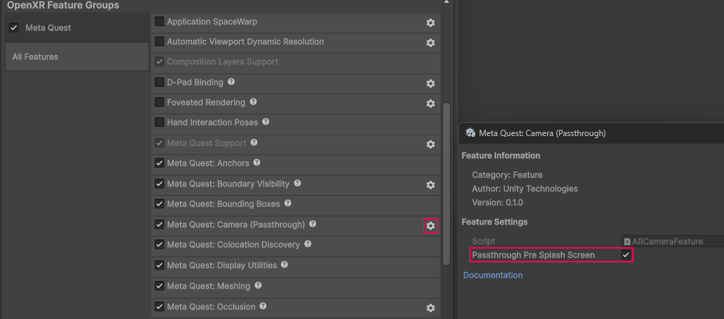 Passthrough pre-splash screen